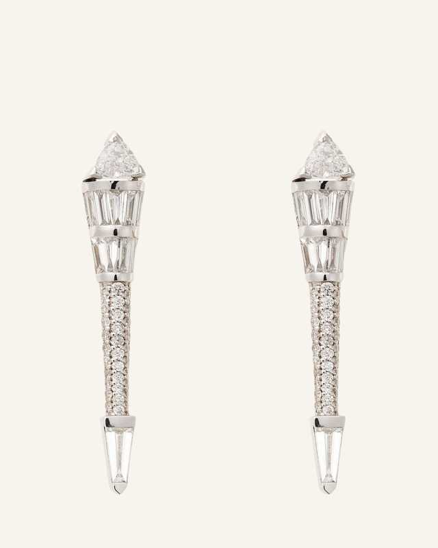 Energy Long Diamond Post Earrings